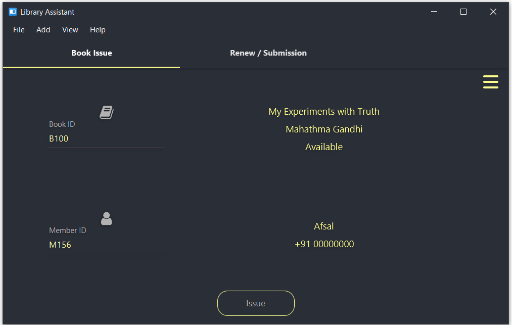 JavaFX Material Design Library Management Software