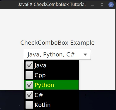 JavaFX CheckComboBox Custom CSS
