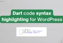 Dart/Flutter code highlighting for WordPress Dart syntax highlight for Wordpress